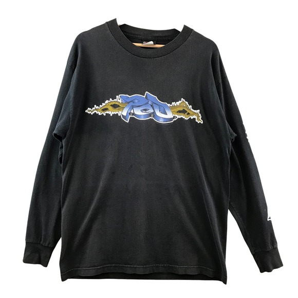 Vintage 90' P.O.D Payable On Death Christian Band Graphic T-Shirt Black Size L - Picture 1 of 14
